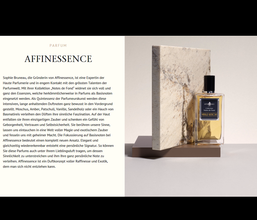SPITZENHAUS SWITZERLAND has AFFINESSENCE Collection Notes de Fond !