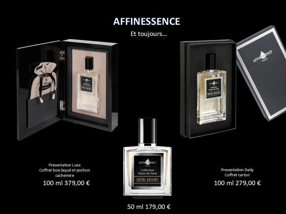 50 ml et 100 ml santal basmati présentation luxe et coffret carton