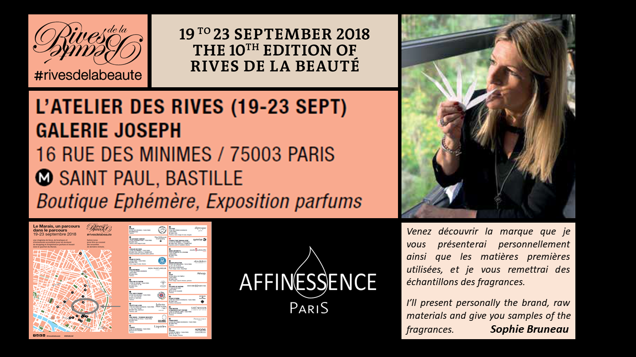 RIVES DE LA BEAUTE 2018 19-23 Sept open to the public, for perfume lovers