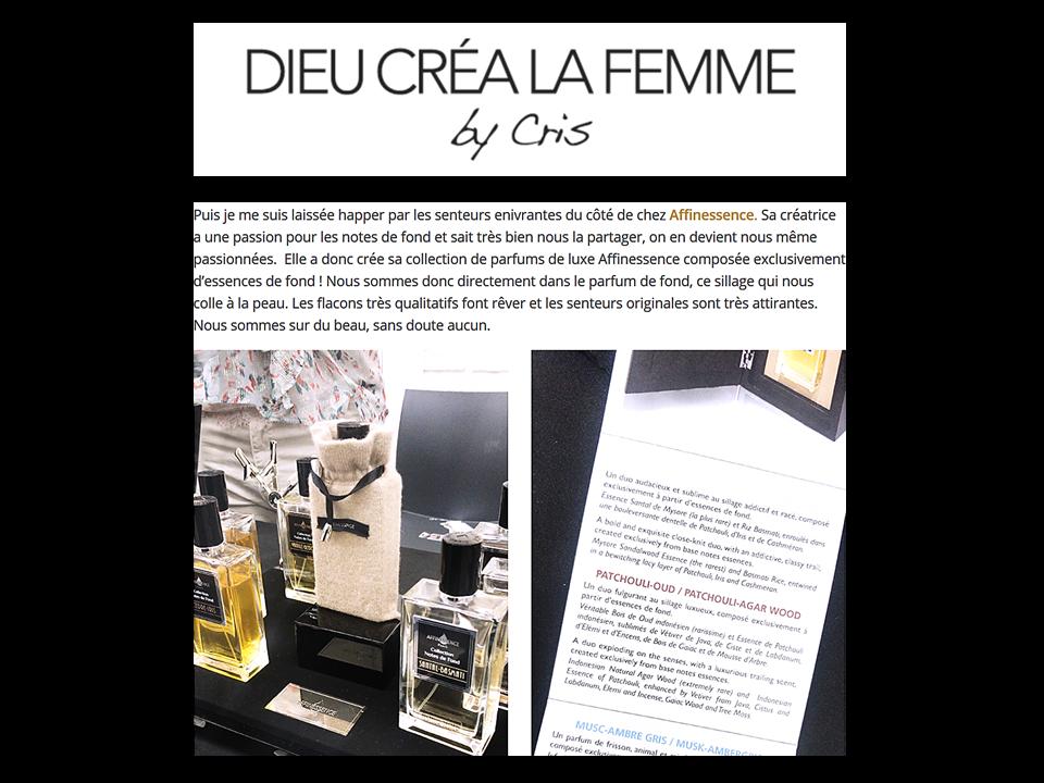 ET DIEU CREA LA FEMME découvre AFFINESSENCE - Beauty press day