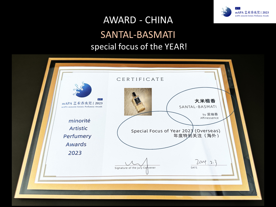 SANTAL-BASMATI won mAPA AWARD in CHINA