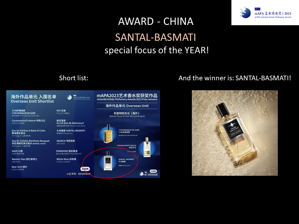 SANTAL-BASMATI won mAPA AWARD in CHINA