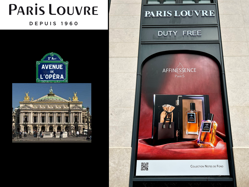 AFFINESSENCE en vitrine avenue de l'Opéra à Paris