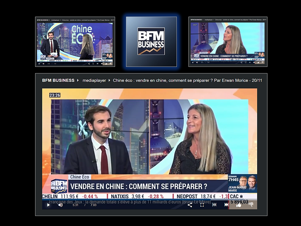TV BFM BUSINESS chine eco interview Sophie BRUNEAU AFFINESSENCE