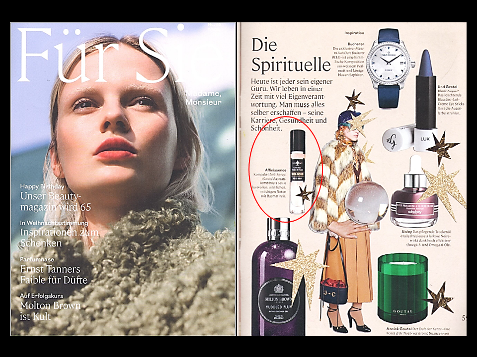 fur sie switzerland AFFINESSENCE 15 ml travel spray SANTAL-BASMATI good idea for Christmas!