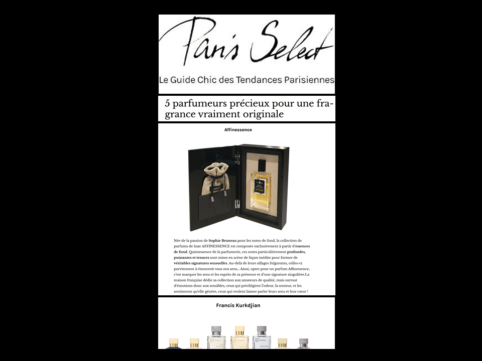 PARIS SELECT AFFINESSENCE NICHE LUXURY PERFUME