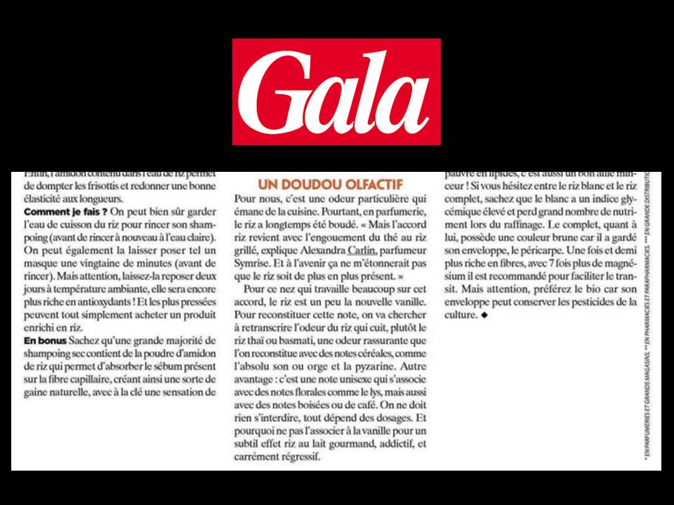 SANTAL-BASMATI notre parfum au « riz » à l’honneur dans GALA