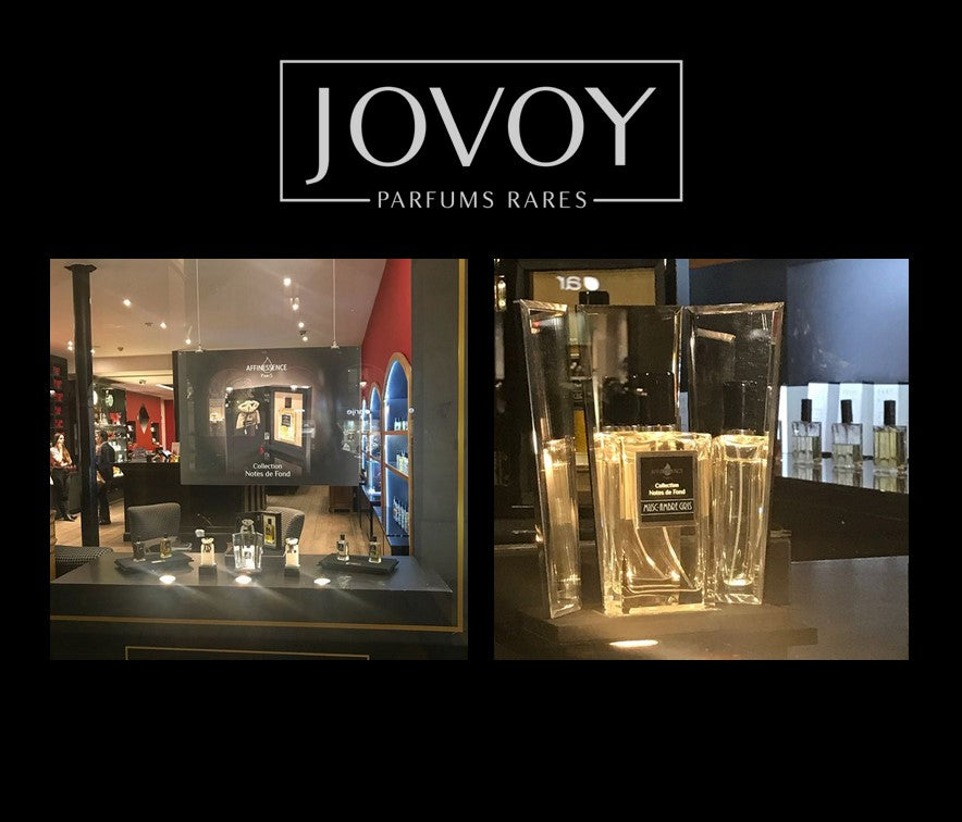 JOVOY Paris window - CUIR-CURCUMA and MUSC-AMBRE GRIS